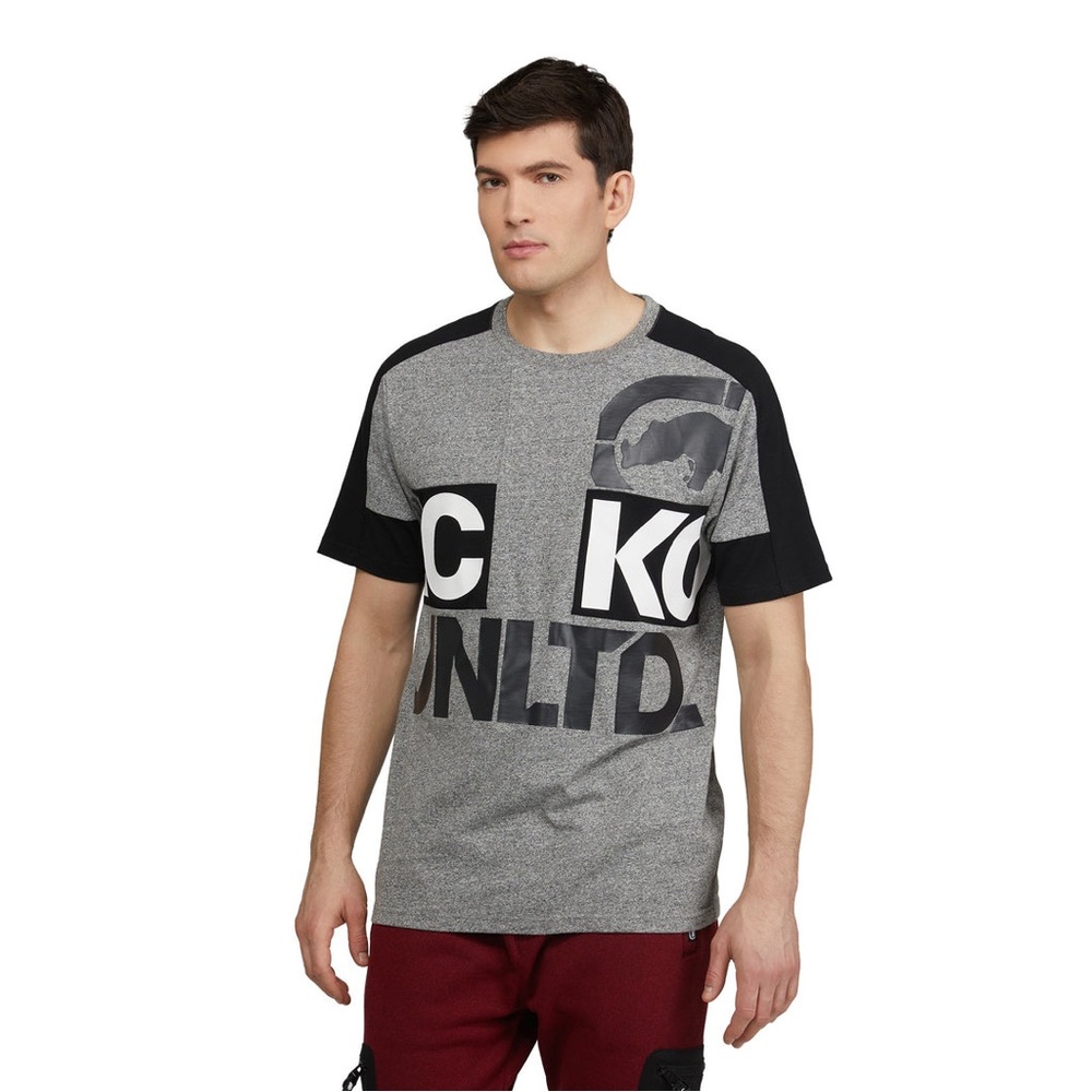 ECKO UNLTD Short Sleeve Gray, Black & White Men’s T-shirt Size 3XL
